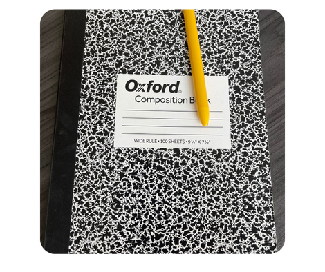 black and white composition notebook