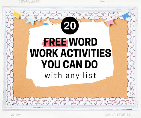 cover photo that reads "20 Free Word Work Activities You Can Do"