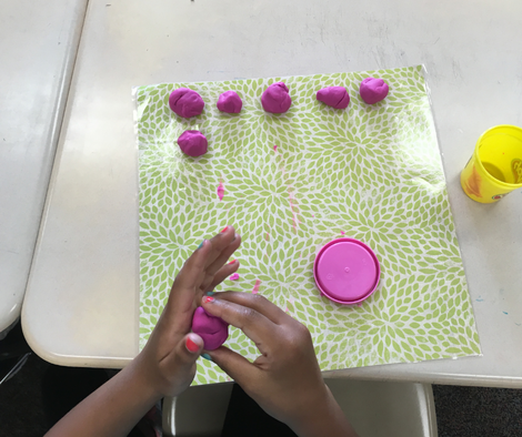 play doh on a mat to show as morning work for 1st graders