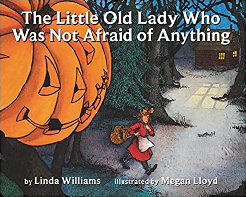 a picture of one of the halloween books - the cover of the little old lady who wasn't afraid of anything