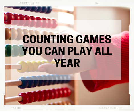 counting games featured image - title with Abacus in the background