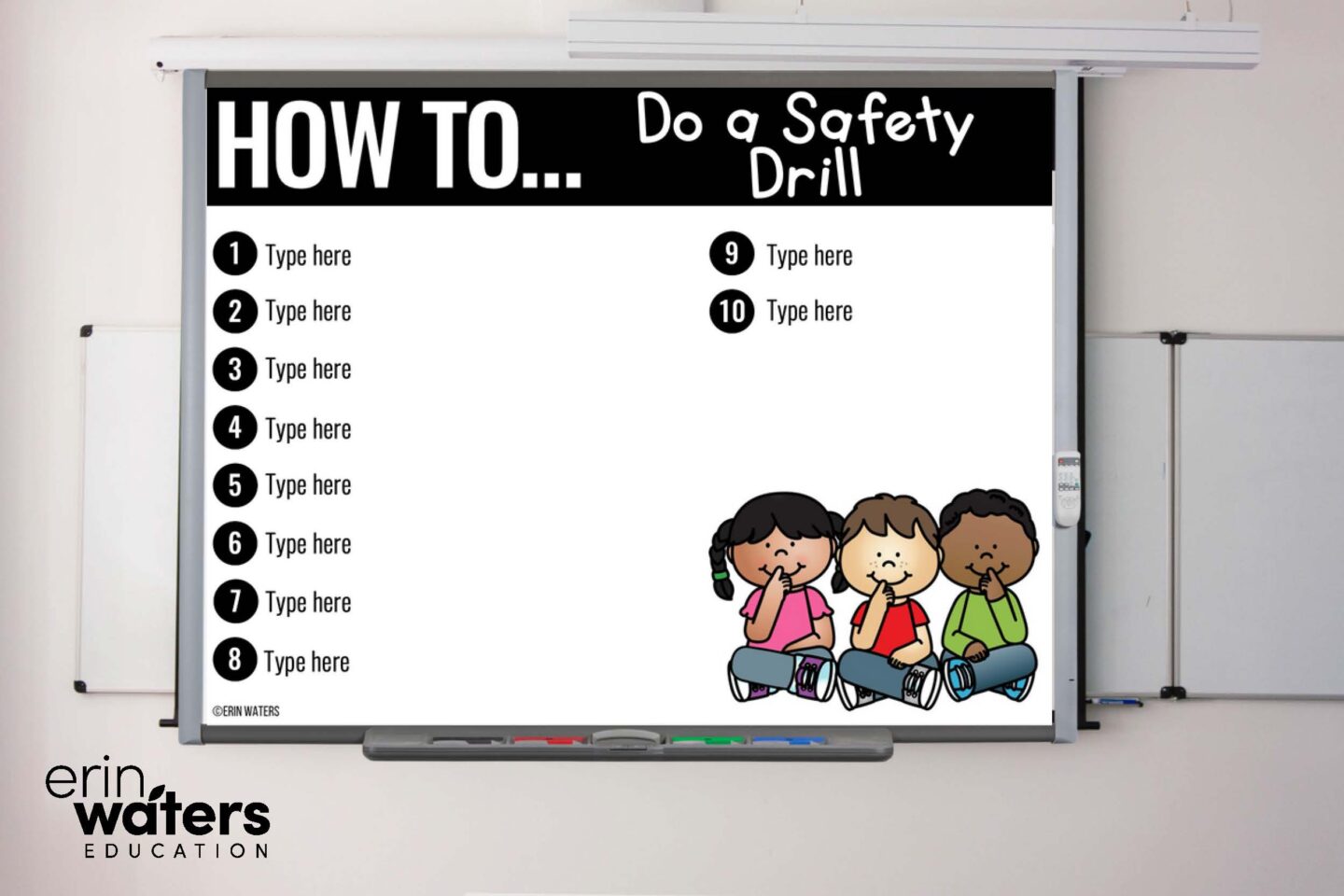teacher toolkit slide example showing how to to do a classroom procedure (in this case, a safety drill)