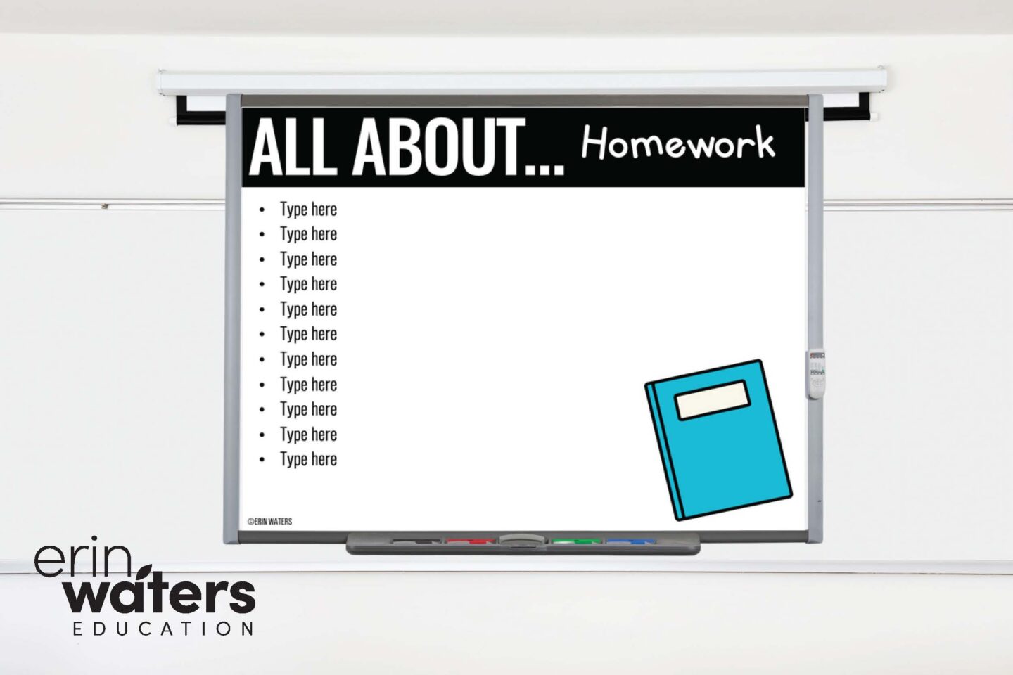 teacher toolkit slide example showing how to to do a classroom procedure (in this case, weekly homework)