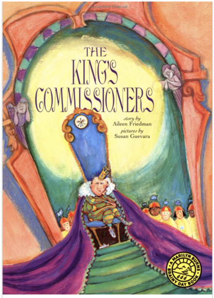 math readalouds slide showing the cover of The King's Commissioners