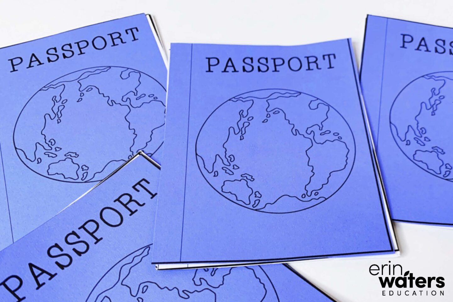 blue passports used to teach holiday traditions around the world