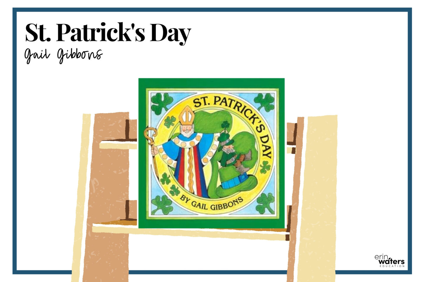 st. patrick's day books blog post image depicting the cover image of "St. Patrick's Day" on a bookshelf