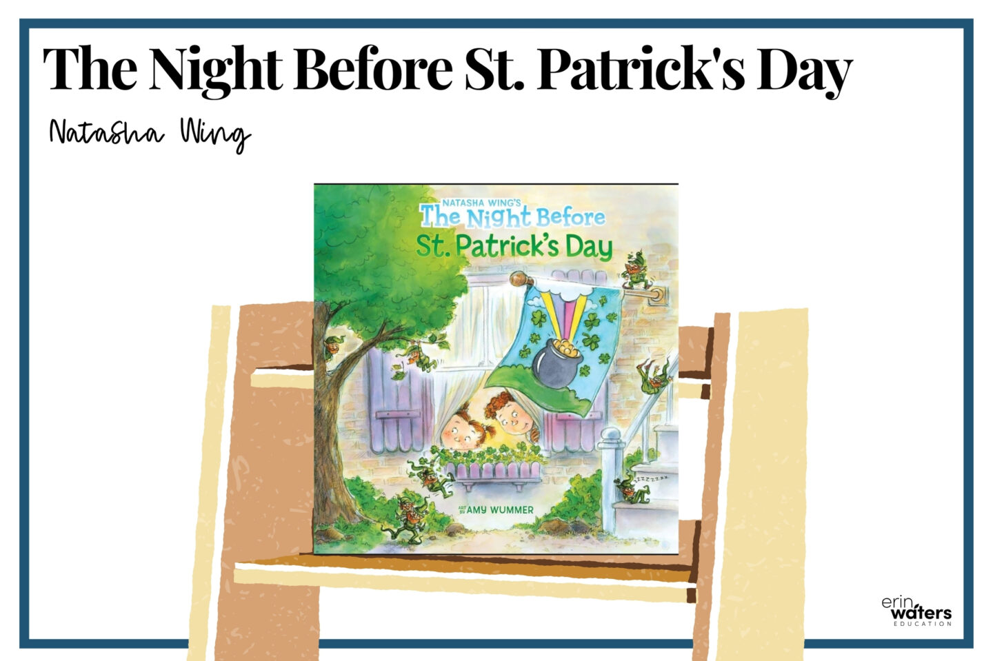 st. patrick's day books blog post image depicting the cover image of "The Night Before St. Patrick's Day" on a bookshelf
